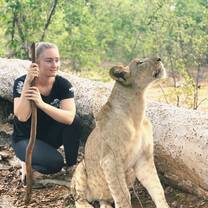 Walking with Lions in Vic Falls, Zimbabwe.