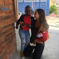 Another picture of an older kid and a baby! 