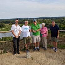 Five of the seven volunteers