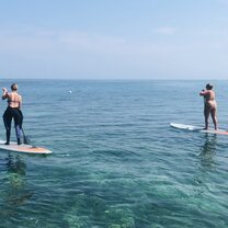 Paddle boarding on free time