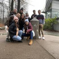 Maastricht family at the 3 country point; Belgium, Germany and the Netherlands 