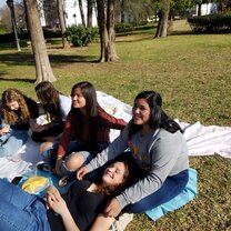 Picnic lunch! The girls in the program in the surprise picnic we planned for ameries birthday