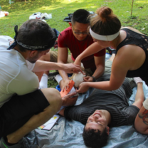 Students practicing scenarios in Costa Rica 