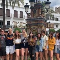 walking through a city during an expedition