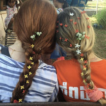 The students love braiding hair!