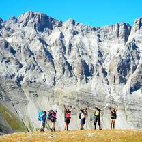 Our mountain experience is out of this world! Just ask these students standing in front of the headwall in Fernie.
