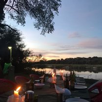 Dinner next to the Okanvango River in Rundu, Namibia