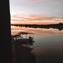 Sunset view at the Okavango river
