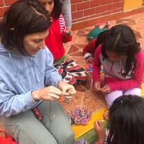 volunteers Lisa with the girls