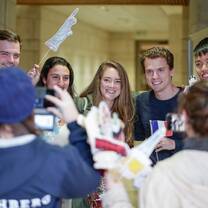 Study Abroad friends at exchange student party