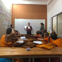 In class with my adorable little Novices. They just finished the alphabet and were learning new words in a speed that astonished me. 