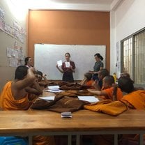 In class with my adorable little Novices. They just finished the alphabet and were learning new words in a speed that astonished me. 