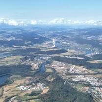 Overlooking Prague in a plane