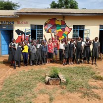 Anneli and Greg with their Standard 7 and 8 students.