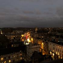 High Street at night, as viewed from the tower of the University Church of St. Mary the Virgin