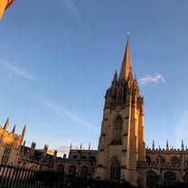 The University Church of St. Mary the Virgin, as viewed from beside the Radcliffe Camera