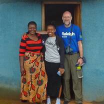 VMs with homestay mama outside homestay - Nandala - February 2018