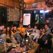 Dinner together every day with the volunteers!