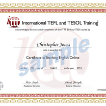 50-hour TEO TEFL Course Sample Certificate