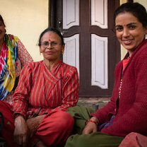 My host mother (on the right) with friends