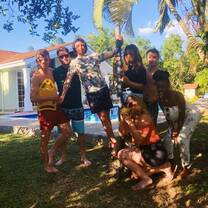 Me with some of our friends at a finca we rented on Airbnb in Anapoima.