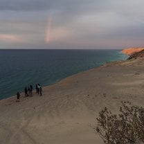 Sunset on the sand dunes on our pictured rocks trip