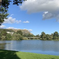 The loch in the center of the University of Stirling's campus. 