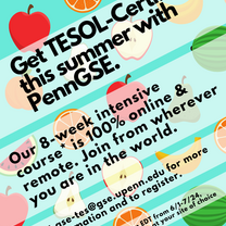 Get TESOL Certified this summer with Penn GSE