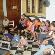 Teaching basic English language to Cuban families.