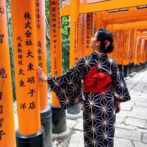 In a kimono in Kyoto!