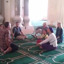 Inside the mosque od Amr Ibn al Ass, the first mosque  that was built in Egypt in 642 AD.