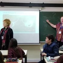 Team “teaching” with Global Volunteers Nancy and Pamela
