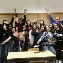 Global Volunteers Nancy and Pamela with students in Beja, Portugal