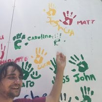 Me putting my name on the wall in Jalova