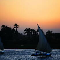 Sun setting in the Nile.