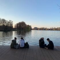 Relaxing on the Spree by Treptower Park