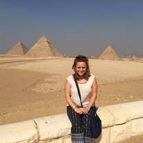 A typical loved photo with the great Pyramids of Guiza.