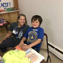 Arts and crafts with campers