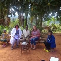 Volunteers on a home visit in Tanzania