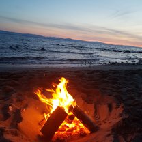 Fire on the beach