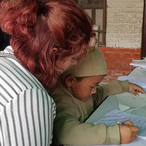 I was helping kalden with his homework at the orphanage 