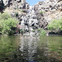 Golan Pond at the end of a hike in the Golan