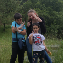 Me with my host kids