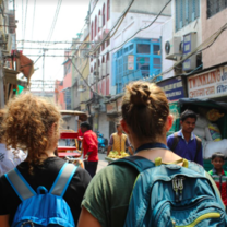 Exploring a busy city