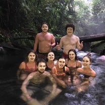 Hot springs with jungle man 