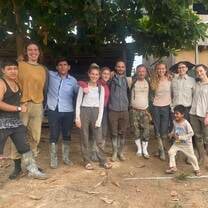 Hoja Nueva interns and staff working in a local community. 