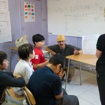 Teaching new English concepts to students. 