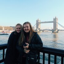 In front of tower bridge, London