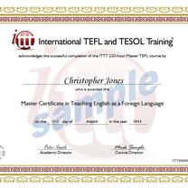 220-hour TEFL Certificate Sample