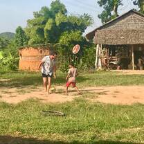 Playing football